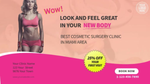 Cosmetic Surgery Beauty Clinic Video Ad งานแสดงผลงานแบบดิจิทัล (16:9) template