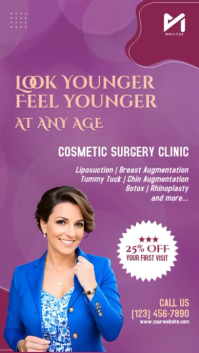 Purple Cosmetic Surgery Clinic Promo Instagram Story template
