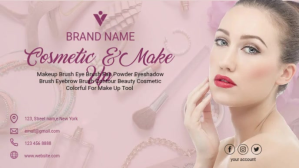 Pink Cosmetic Branding Facebook Cover Video Template