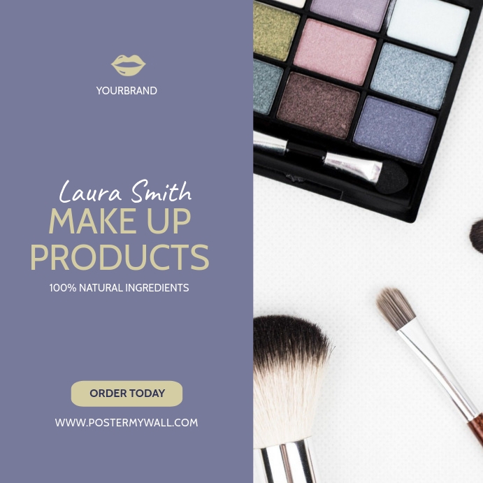 Cosmetics ad Banner maker design Instagram na Post template