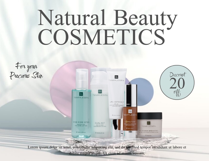 Cosmetics Flyer Design Pamflet (Letter AS) template