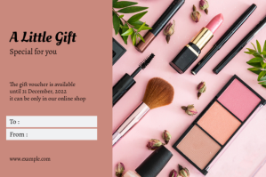 Cosmetics gift certificate template Etiket