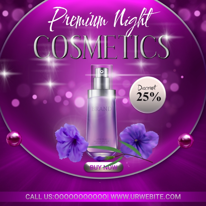 Cosmetics Purple Ads Instagram-Beitrag template