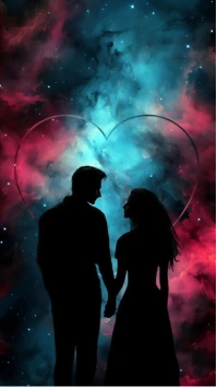 Cosmic Love Silhouette Instagram Story template