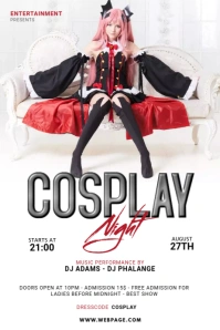 Cosplay Party Flyer Template Poster