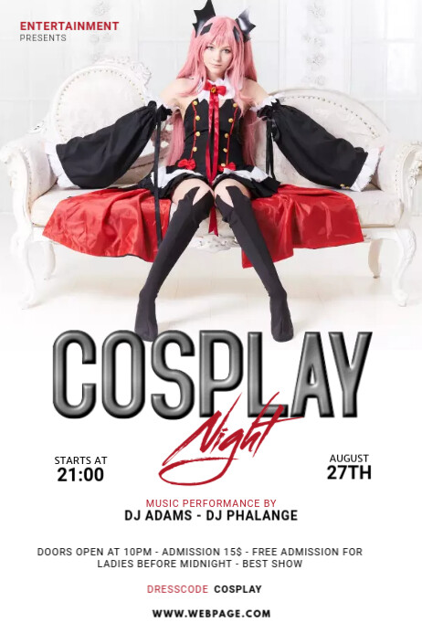 Cosplay Invite Cosplay Party Flyer Template | PosterMyWall
