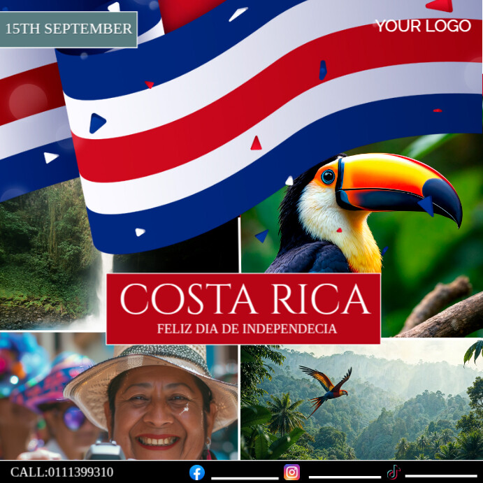 Costa Rica independence day Template | PosterMyWall