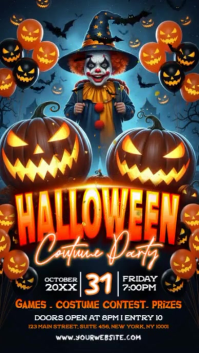 Preto Halloween Costume Party Rolka Instagram Template