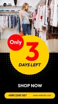 Countdown 3 Days Left  banner ad Instagram-verhaal template