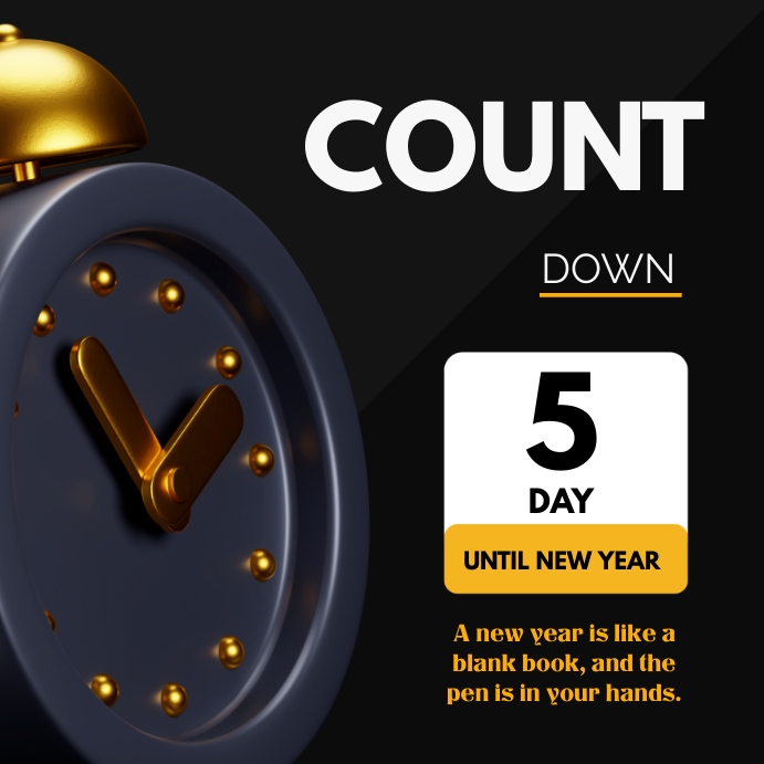 Copy of Countdown 5 Day Until New Year | PosterMyWall