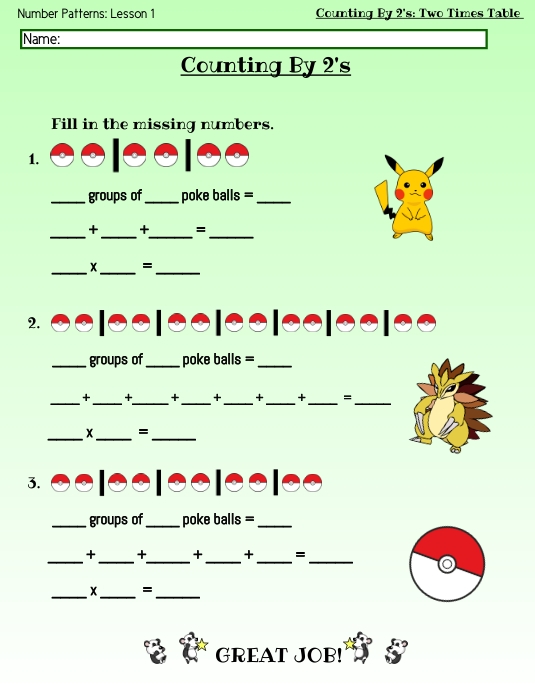 COUNTING BY 2'S Template | PosterMyWall