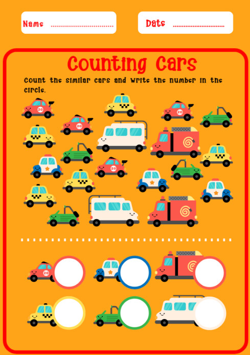 Counting Objects Display Counting of objects illustrations worksheet design template | PosterMyWall