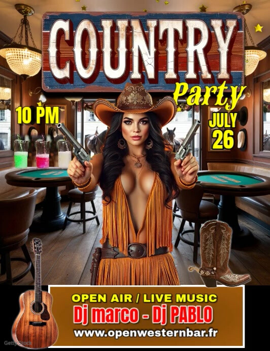 Country Bar Party Template Pamflet (VSA Brief)