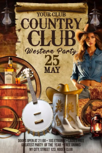 Country Club แบนเนอร์ 4' × 6' template