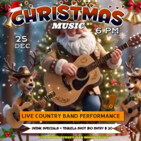 Country Dance Party Flyer Square (1:1) template