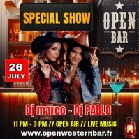 Country  invitation party  square template