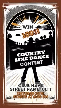 Country Line Dance Contest Poster Instagram P template