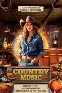 Country Music Banner 4' × 6' template