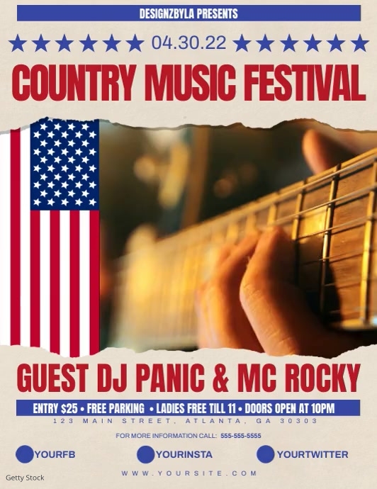 COUNTRY MUSIC FESTIVAL FLYER V.2 Folder (US Letter) template