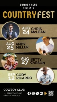 Country Music Festival Upcoming Events Schedu Historia de Instagram template