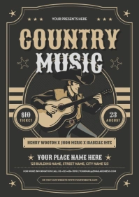 Country Music Flyer Template A4