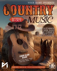 Nashville Country Music Live Event Video Flyer 4:5 Instagram Portrait template