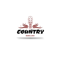 Country Music logo/international music club/guitar/music fest logo/vintage template