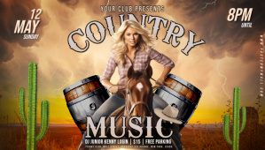 Marron Country Music Event Blog overskrift Template