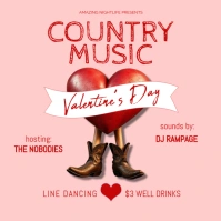 Country Music Night Valentine's Day Post Publicação no Instagram template