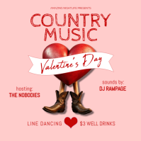 Country Music Night Valentine's Day Post Publicação no Instagram template