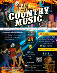 Country Music Party Flyer (US Letter) template