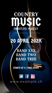 Country Music Party Festival Western Trucker Instagram Story template