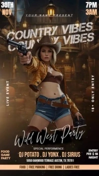 Country Night Ads Event Digital Display (9:16) template