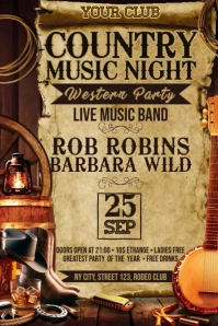 Country Night Banner 4' × 6' Banier 4’×6’ template