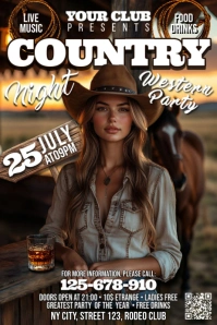 Country Night Banner 4' × 6' template