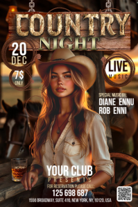 Country Night Banner 4' × 6' template