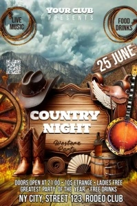 Country Night Banner 4' × 6' template
