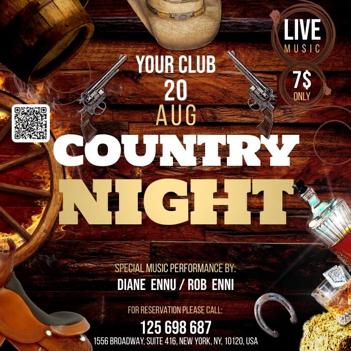 Country Night Post Instagram template