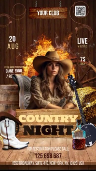 Country Night Digitalanzeige (9:16) template