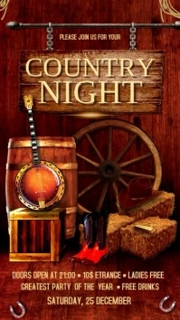 Country Night Digital Display (9:16) template