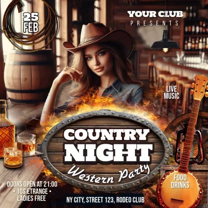 Country Night Instagram 帖子 template