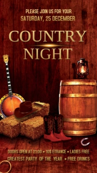 Country Night Digital Display (9:16) template
