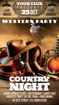 Country Night Digital Display (9:16) template