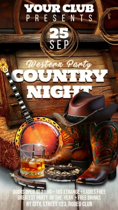 Country Rodeo Night Country Night Template | PosterMyWall