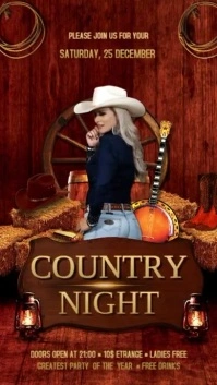 Country Night Digital Display (9:16) template