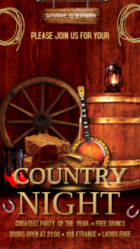 Country Night Pantalla Digital (9:16) template