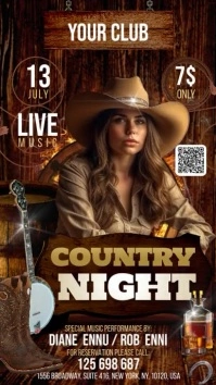 Country Night Instagram na Kuwento template