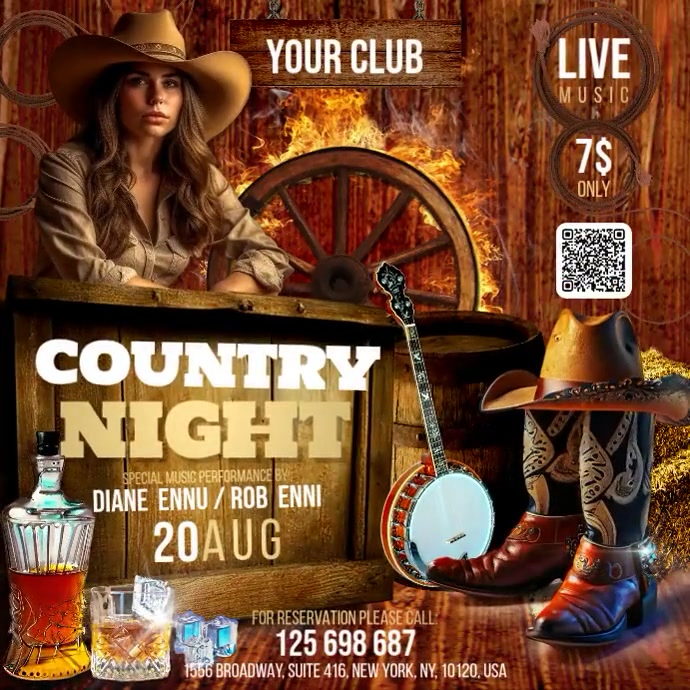 Country Rodeo Night Country Night Template | PosterMyWall