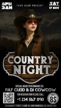 Country Night Digital Display (9:16) template