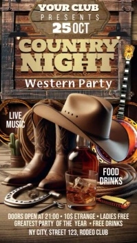Country Night Display Pantalla Digital (9:16) template